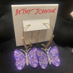 Betsey Johnson Butterfly Drop Earrings